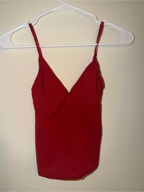 Urban Outfitters Red V-Neck Cami with Thin Straps